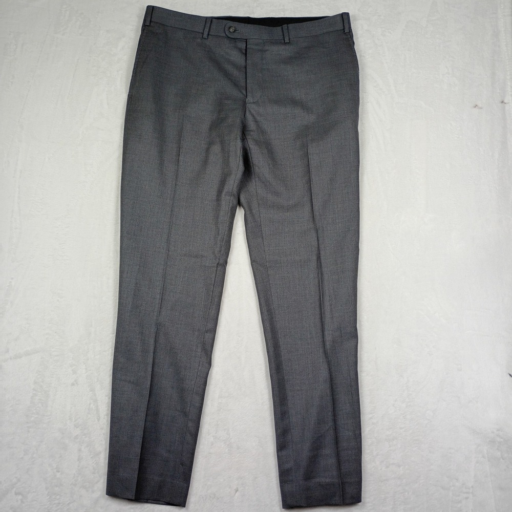 Indochino Yaletown 52 Mens Grey Dress Pants Flat‎ Front Trousers size 36 - Picture 2 of 7